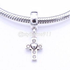 Authentic PANDORA Cross Dangle with Clear CZ Charm - 790355CZ